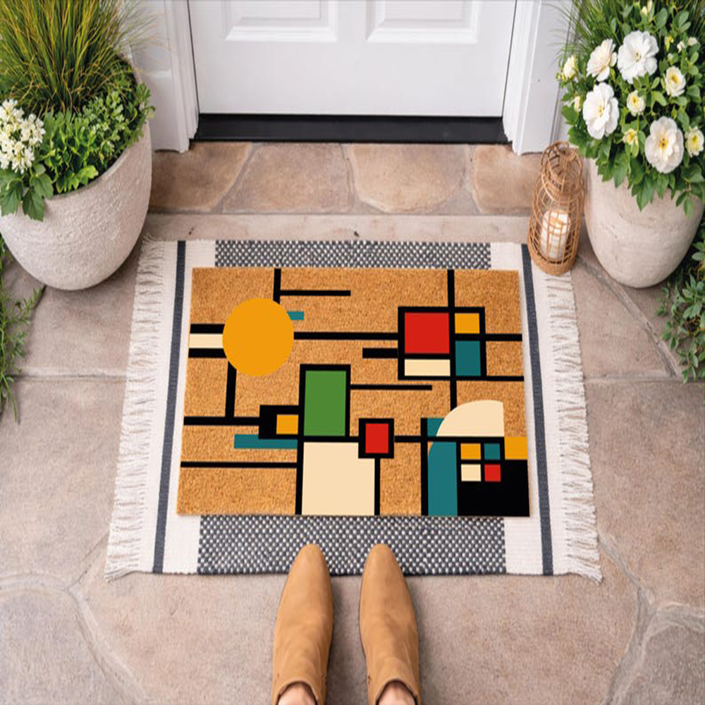 Century Textile & Sewing Supply Avenue C North Saskatoon Sk - Mid Century Modern Doormat Colorful Abstract