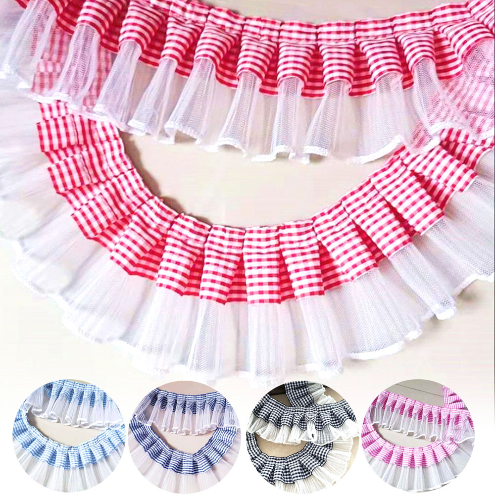 1 Yard 7CM Pleated Plaid Lace  – Textile And Sewing Supply recenzja i cena