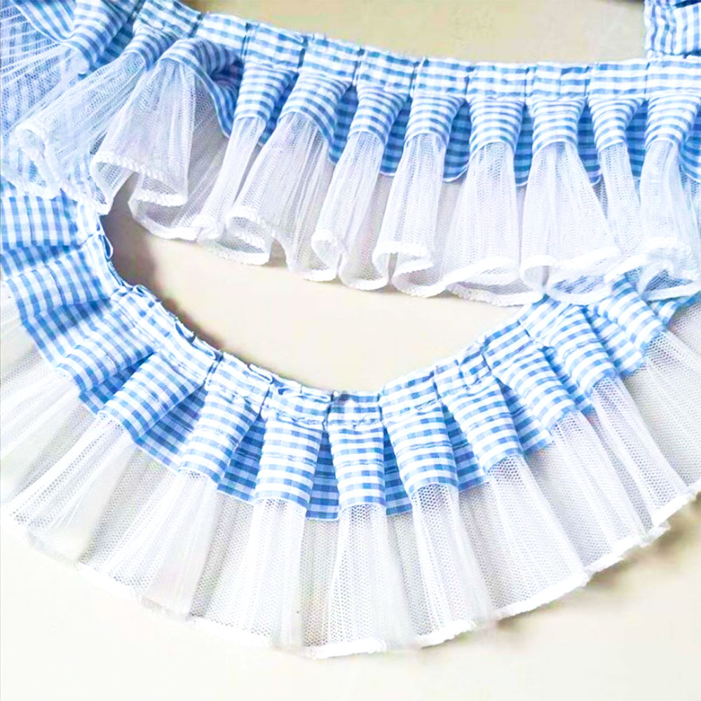 1 Yard 7CM Pleated Plaid Lace  – Textile And Sewing Supply recenzja i cena