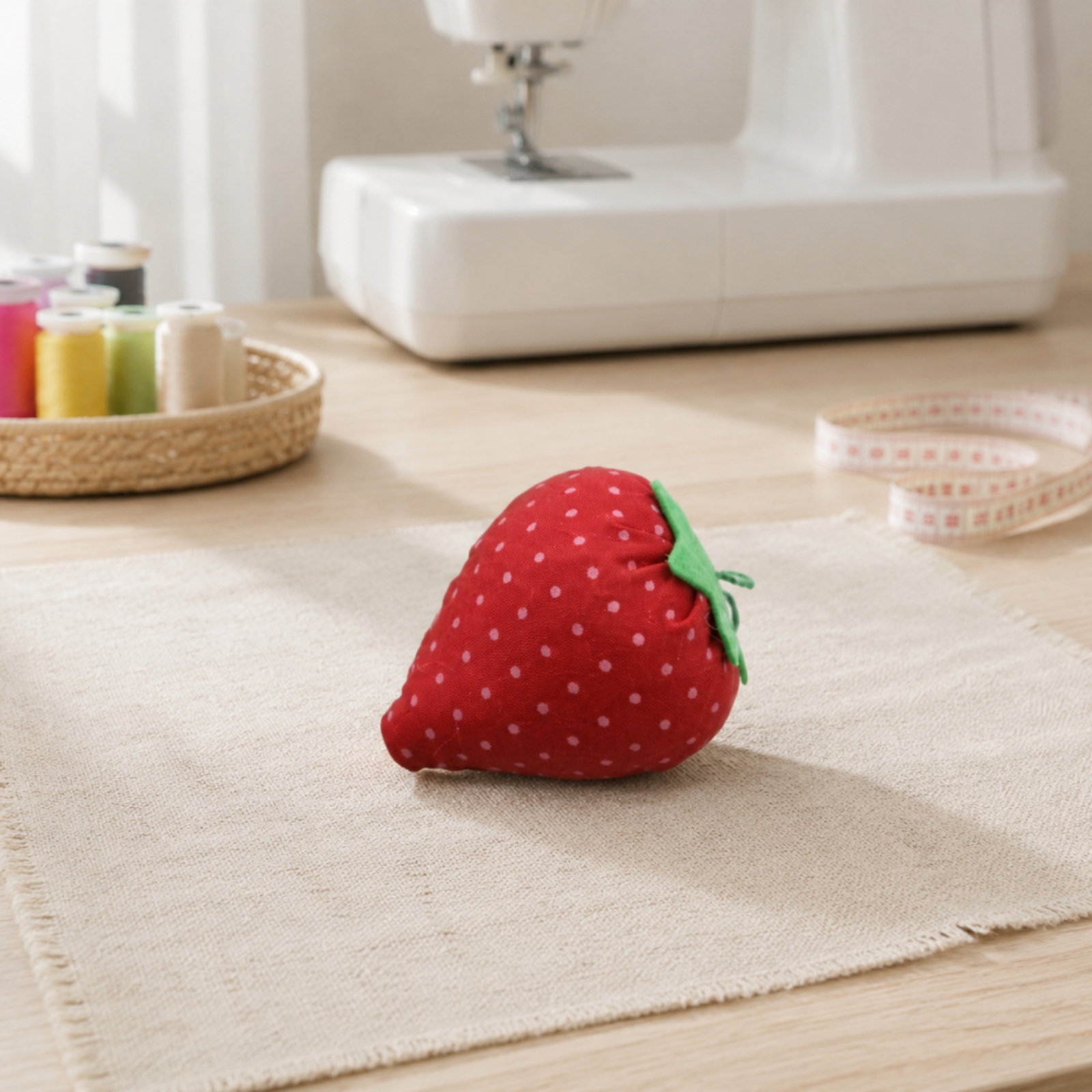 Strawberry Sewing Pin Cushion  – Textile And Sewing Supply recenzja i cena