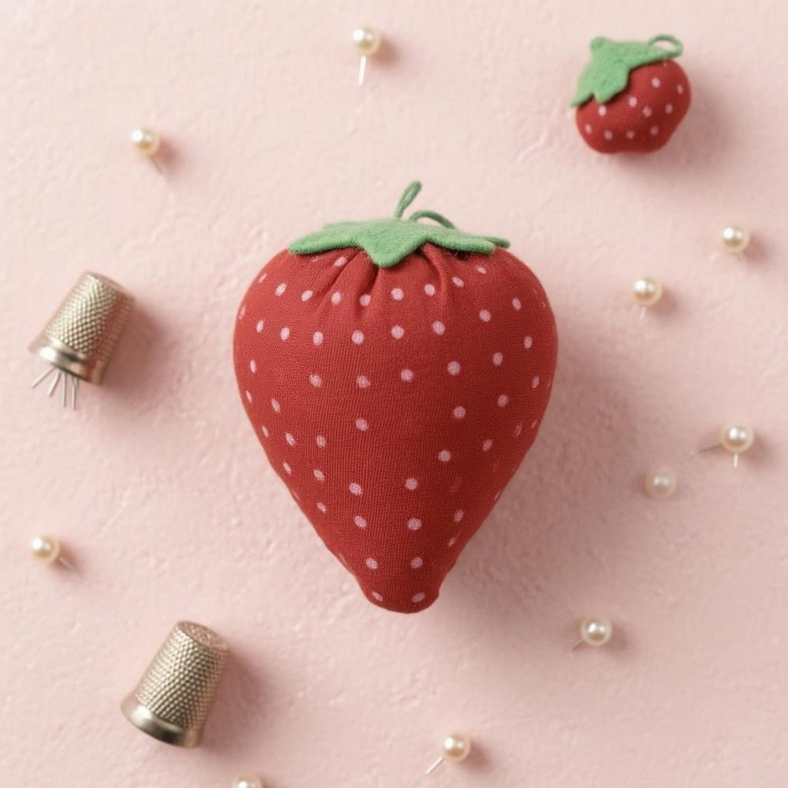 Strawberry Sewing Pin Cushion  – Textile And Sewing Supply recenzja i cena