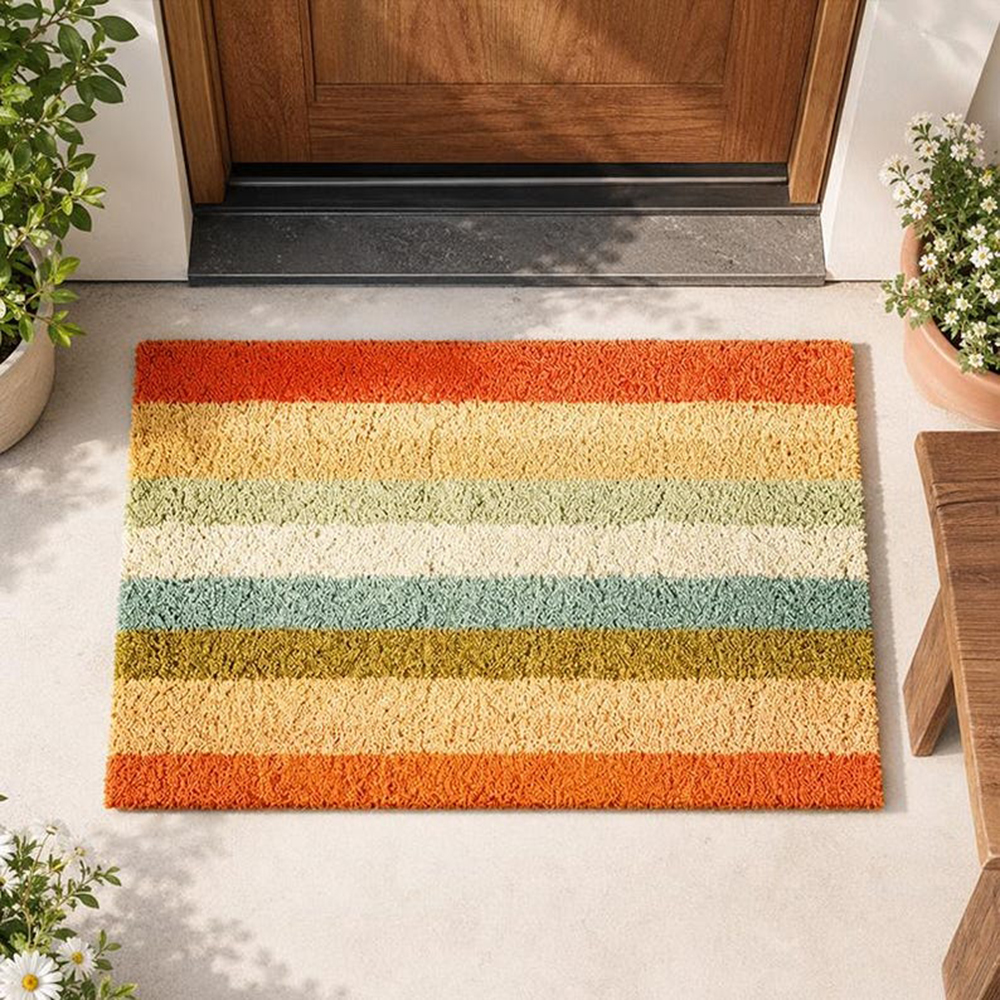 Retro Colorful Stripe Doormat  – Century Textile & Sewing Supply Avenue C North Saskatoon Sk recenzja i cena