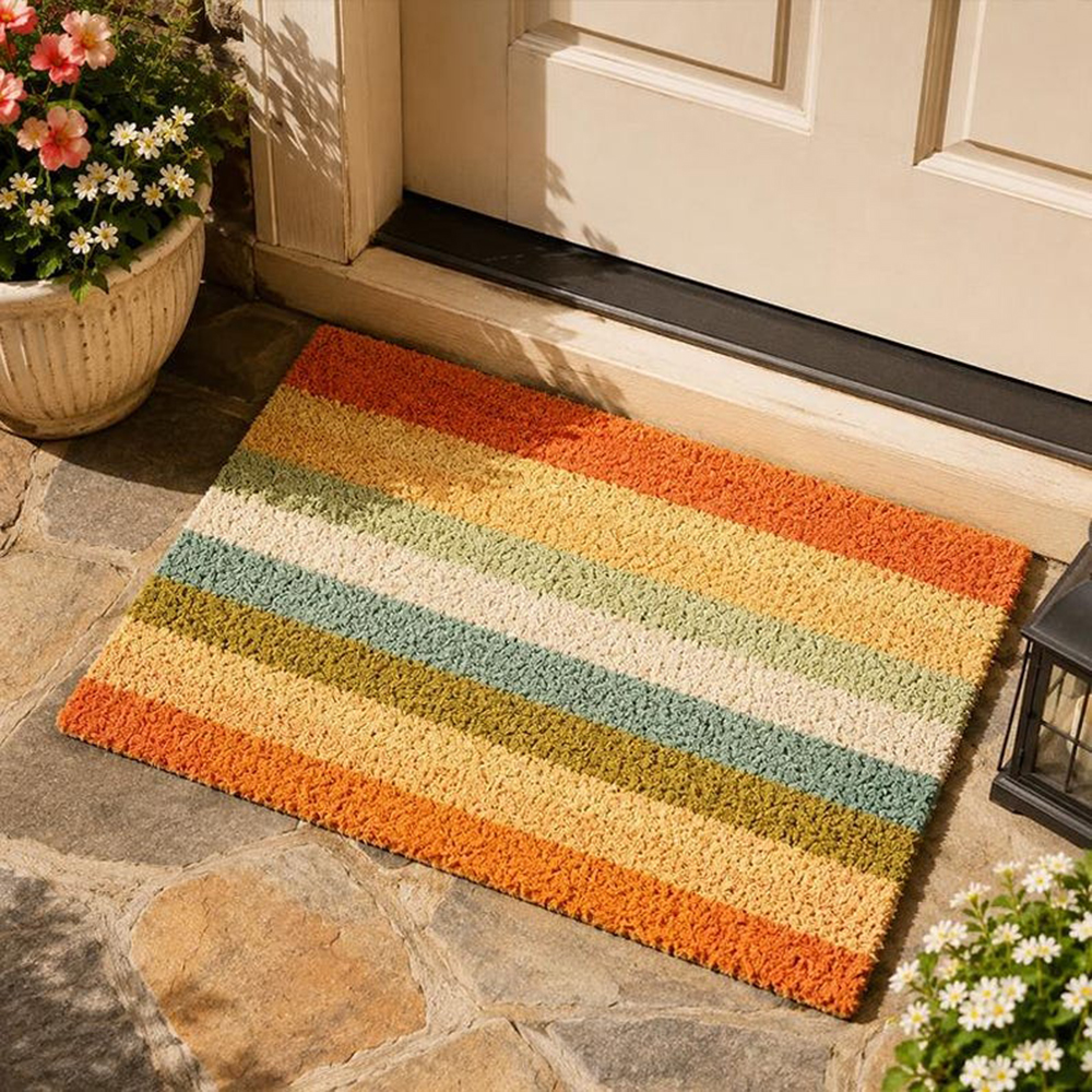 Retro Colorful Stripe Doormat  – Century Textile & Sewing Supply Avenue C North Saskatoon Sk recenzja i cena