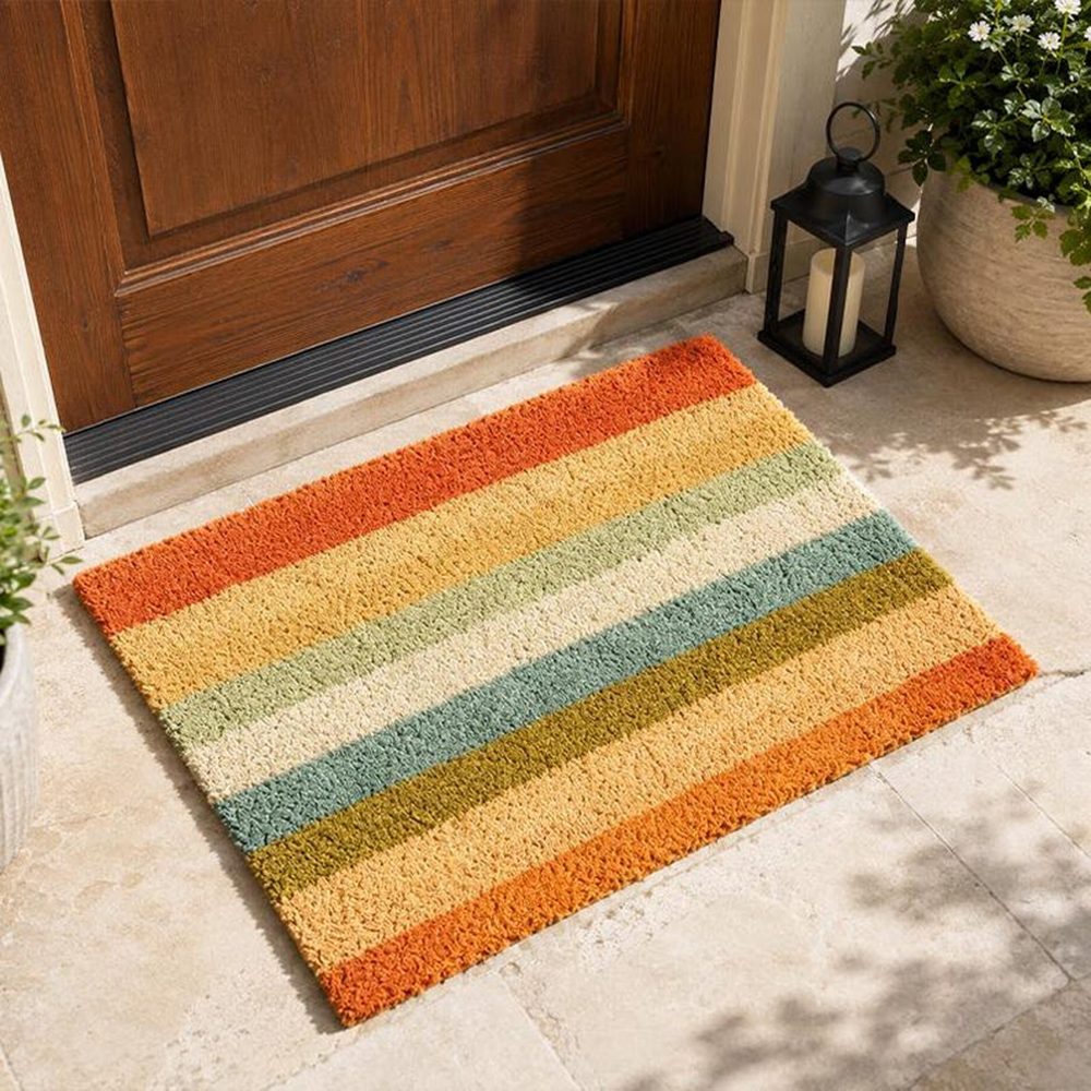 Retro Colorful Stripe Doormat  – Century Textile & Sewing Supply Avenue C North Saskatoon Sk recenzja i cena