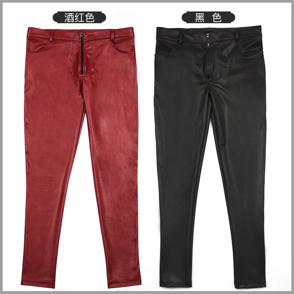 Men's PU Leather Skinny Jeans  – Sewing Latex recenzja i cena