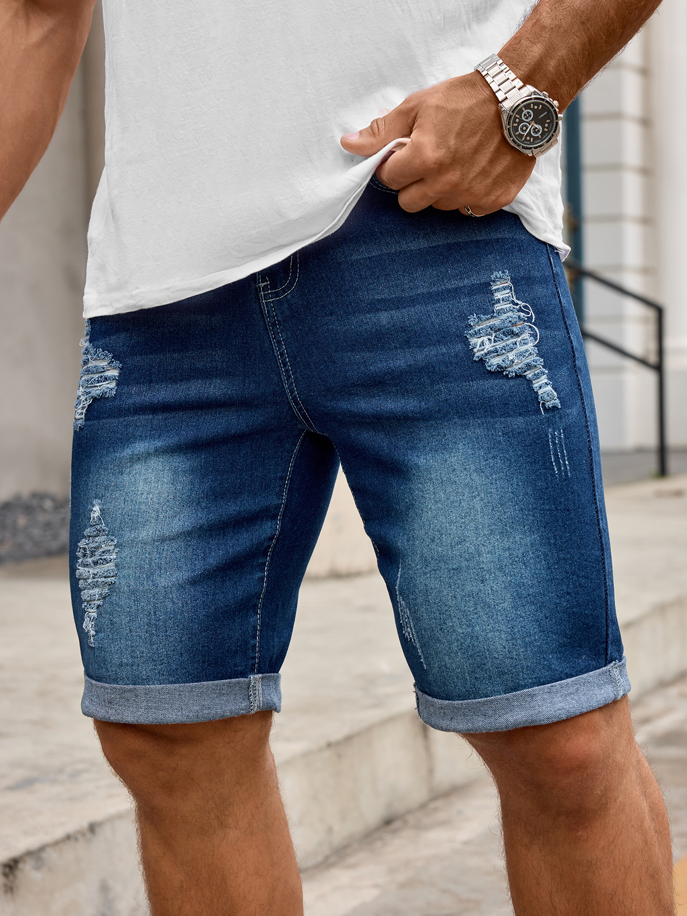 Men Denim Trousers Jeans Short – Sewing Hemming recenzja i cena