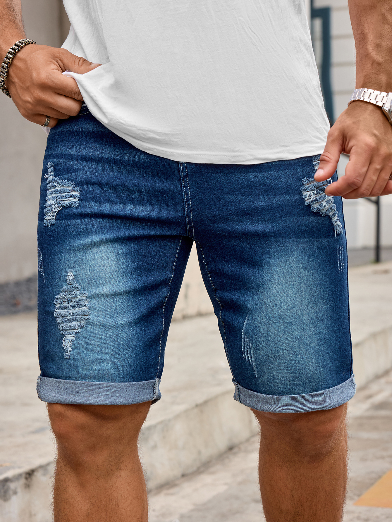 Men Denim Trousers Jeans Short – Sewing Hemming recenzja i cena