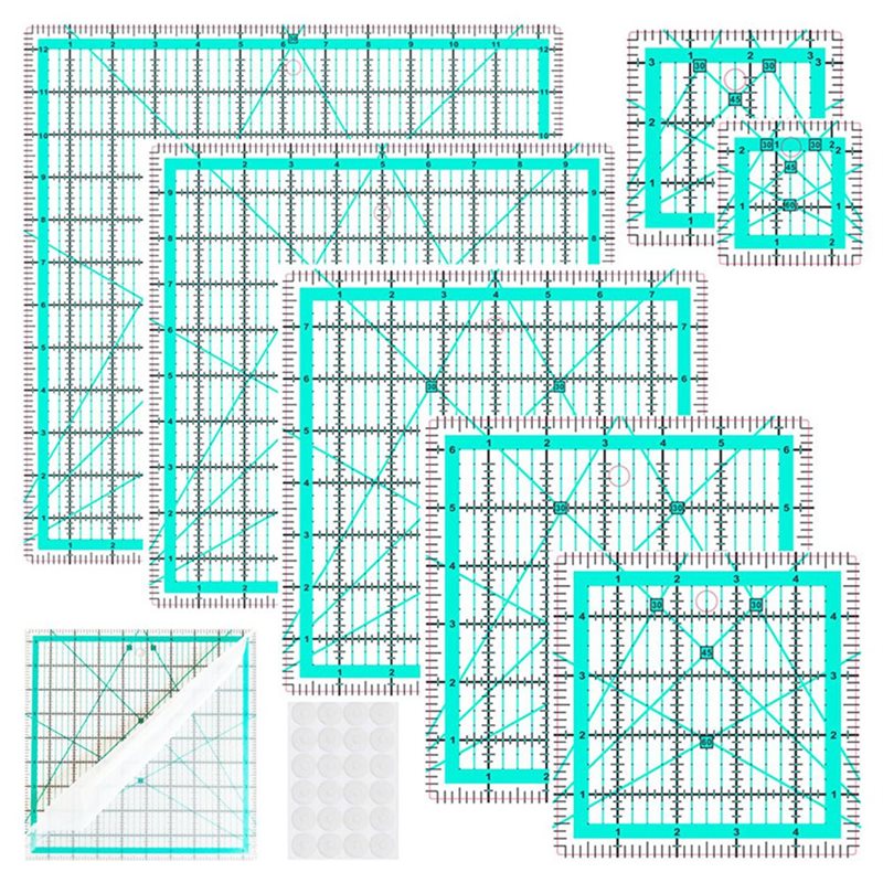 A25F-Blue 7-Piece Collar Ruler – Quilting Ruler Square recenzja i cena