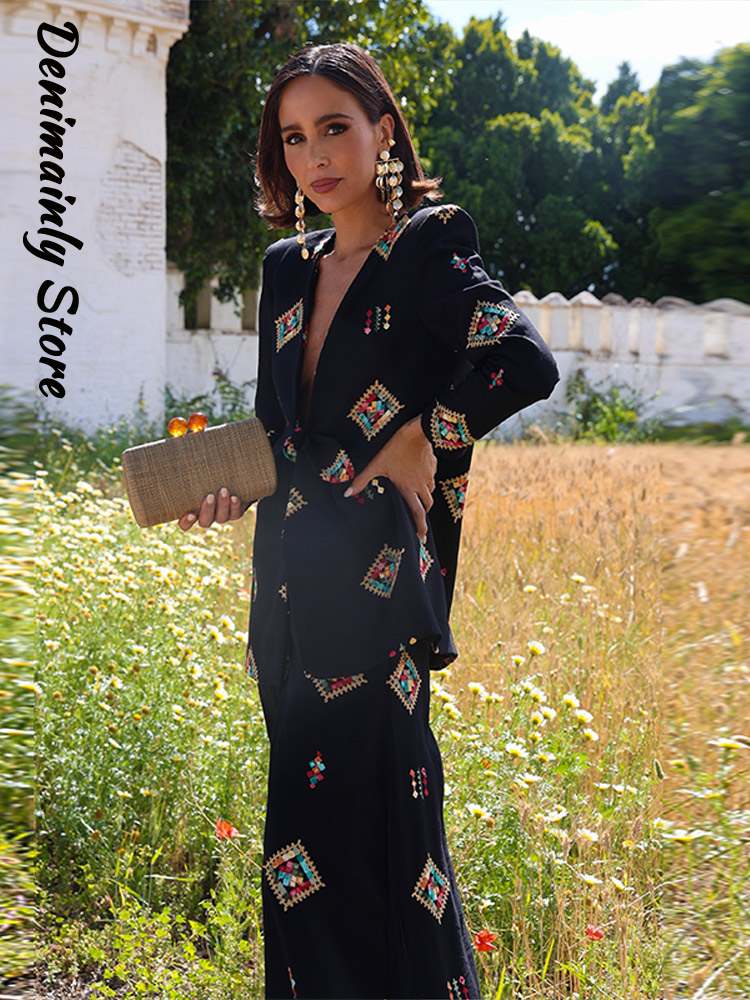 Vintage Women's Printed Blazer – Shoulder Pad Set In recenzja i cena